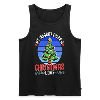 My favorite color is christmas lights - Men's Premium Organic Tank Top - black - Front - AI Model Male 178 light (178cm)
