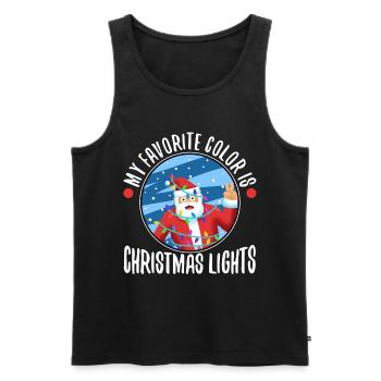 My favorite color is christmas lights - Men's Premium Organic Tank Top - black - Front - AI Model Male 178 light (178cm)
