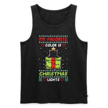 Ma couleur préférée est les lumières de Noël - Débardeur bio Premium Homme - noir - Devant - Michal (187cm)