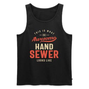 Funny Awesome Hand Sewer Job Occupation - Men's Premium Organic Tank Top - black - Front - AI Model Male 178 light (178cm)