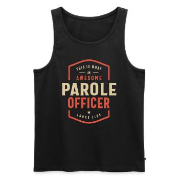Funny Awesome Parole Officer Job Occupation - Men's Premium Organic Tank Top - black - Front - Michal (187cm)
