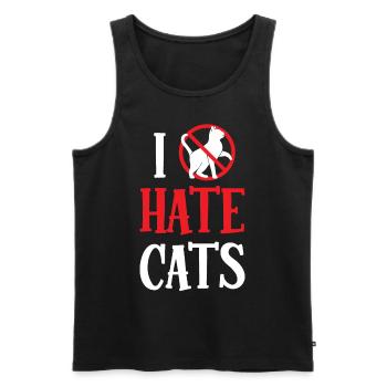Ich Hasse Katzen Hund Tier Welpe Liebhaber - Männer Premium Bio Tank Top - Schwarz - Vorne - Michal (187cm)