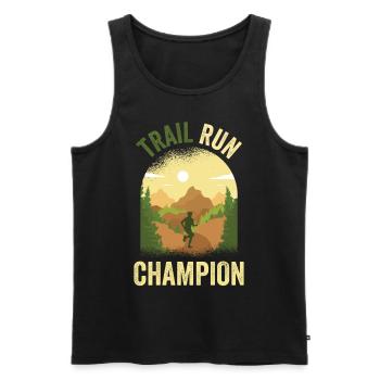 Trail Run Champion Runner Traillauf Running - Débardeur bio Premium Homme - noir - Devant - Michal (187cm)