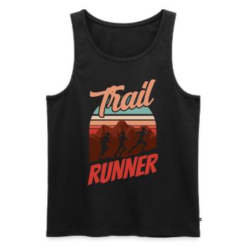 Trail Runner Running Trail Running Race - Men's Premium Organic Tank Top - black - Front - Michal (187cm)