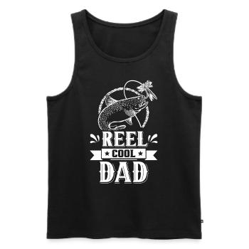 Reel Cool Papa Angler Fishing Fishing Fishermen - Men's Premium Organic Tank Top - black - Front - AI Model Male 178 light (178cm)