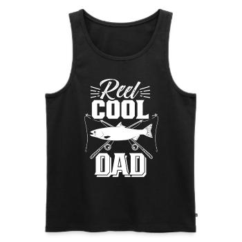 Reel Cool Papa Angler Fisherman Fishing Fishing - Men's Premium Organic Tank Top - black - Front - AI Model Male 178 light (178cm)