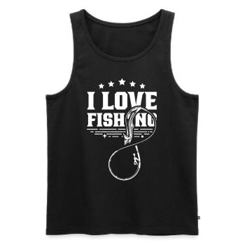 I love fishing Fishing Fishermen Fishing Angler - Men's Premium Organic Tank Top - black - Front - AI Model Male 178 light (178cm)