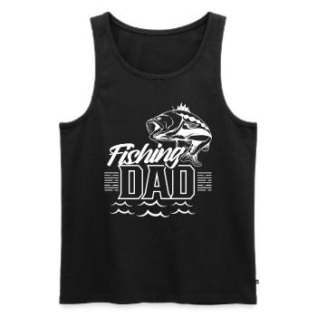 Fishing Papa Angel Fishing Fisherman Fisherman Angler - Men's Premium Organic Tank Top - black - Front - AI Model Male 178 light (178cm)