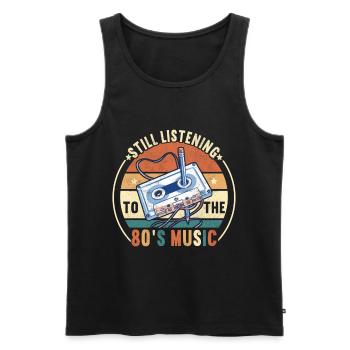 90s 90s 90s Party - Men's Premium Organic Tank Top - black - Front - Michal (187cm)