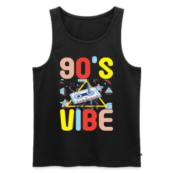 90s 90s 90s Party - Men's Premium Organic Tank Top - black - Front - Michal (187cm)
