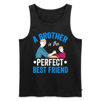 A brother is the perfect best friend brothers - Men's Premium Organic Tank Top - black - Front - Michal (187cm)