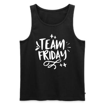 Team Friday Humor Week-end sarcastique enfin - Débardeur bio Premium Homme - noir - Devant - AI Model Male 178 light (178cm)
