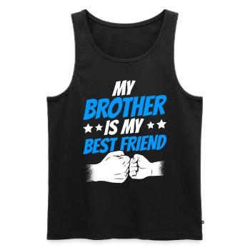 Mein Bruder Ist Mein Bester Freund Brüder Team - Männer Premium Bio Tank Top - Schwarz - Vorne - Michal (187cm)