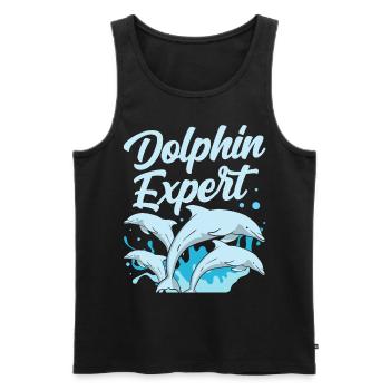 Dolphin Expert Dolphins Dolphins Dolphin Lovers - Men's Premium Organic Tank Top - black - Front - AI Model Male 178 light (178cm)