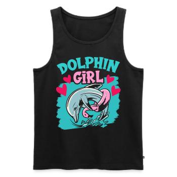 Dolphin Girl Dolphin Lover Dolphins Dolphins - Men's Premium Organic Tank Top - black - Front - AI Model Male 178 light (178cm)