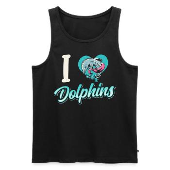 Ich Liebe Delfine Delphin Delphine Delfin - Männer Premium Bio Tank Top - Schwarz - Vorne - AI Model Male 178 light (178cm)