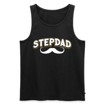 Stiefvater Stepdad Stiefpapa Vatertag - Männer Premium Bio Tank Top - Schwarz - Vorne - AI Model Male 178 light (178cm)