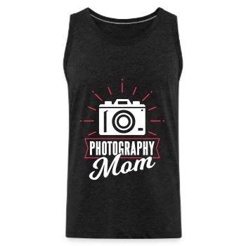 Photographe Mama Camera Photographie Mère - Débardeur bio Premium Homme - charbon - Devant - Alexander (188cm)