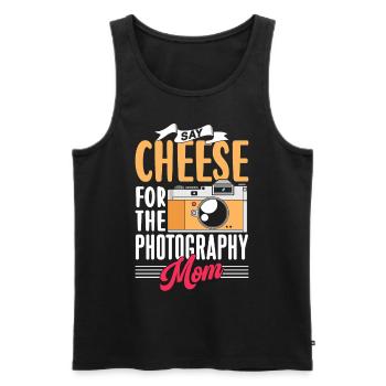 Sag Cheese Pour la Photographie Maman Photographe - Débardeur bio Premium Homme - noir - Devant - AI Model Male 178 light (178cm)