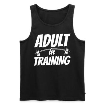 Adulte en éducation Anniversaire d’adulte - Débardeur bio Premium Homme - noir - Devant - AI Model Male 178 light (178cm)