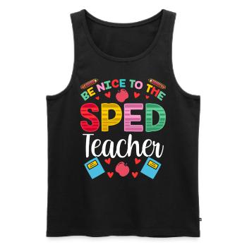 Be Nice To Sped Teacher Special Education - Men's Premium Organic Tank Top - black - Front - AI Model Male 178 light (178cm)