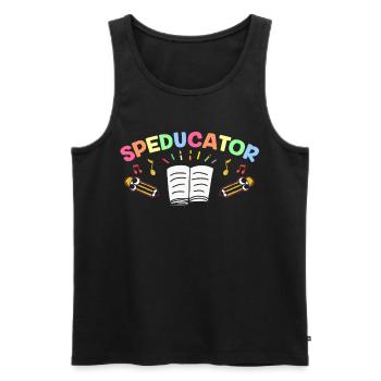 Enseignant spéducateur Éducation de l’enfance en difficulté Éducation de l’enfance en difficulté - Débardeur bio Premium Homme - noir - Devant - AI Model Male 178 light (178cm)