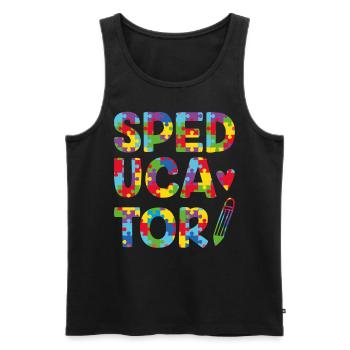 Speducator Enseignant en éducation spécialisée En éducation spécialisée - Débardeur bio Premium Homme - noir - Devant - Michal (187cm)