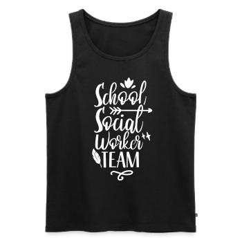 School Social Worker Team School Social Work School - Men's Premium Organic Tank Top - black - Front - AI Model Male 178 light (178cm)