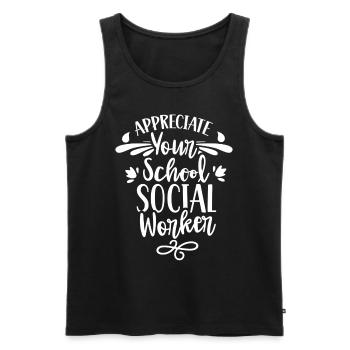 Appréciez votre profession scolaire de travailleur social scolaire - Débardeur bio Premium Homme - noir - Devant - Michal (187cm)