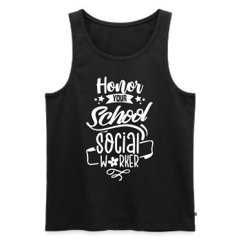 Ehre Deinen Schulsozialarbeiter Schulsozialarbeit - Männer Premium Bio Tank Top - Schwarz - Vorne - Michal (187cm)