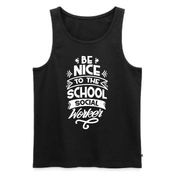Be nice to the school social worker profession school - Men's Premium Organic Tank Top - black - Front - Michal (187cm)