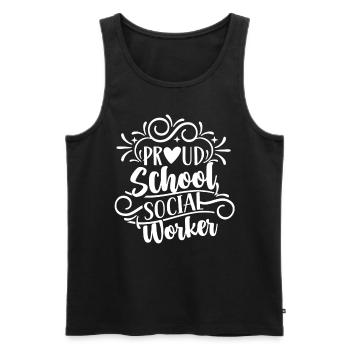 Proud school social worker school social work - Men's Premium Organic Tank Top - black - Front - AI Model Male 178 light (178cm)