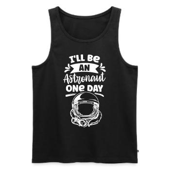 Je serai un jour astronaute Astronomie - Débardeur bio Premium Homme - noir - Devant - Michal (187cm)