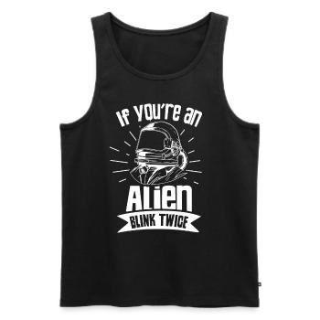 Si vous êtes un astronaute extraterrestre de Blinzle deux fois - Débardeur bio Premium Homme - noir - Devant - Michal (187cm)