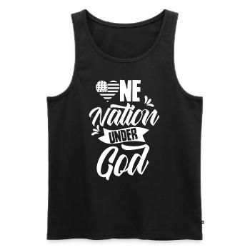 Une nation sous Dieu Américains Amérique États-Unis États-Unis - Débardeur bio Premium Homme - noir - Devant - AI Model Male 178 light (178cm)
