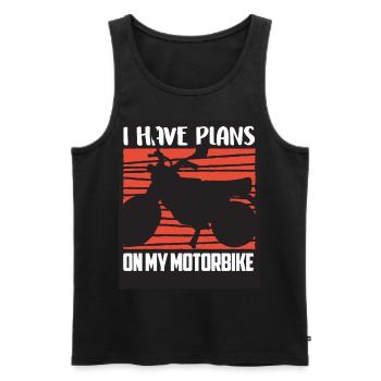 I have plans for my motorcycle team sorry hobby - Men's Premium Organic Tank Top - black - Front - AI Model Male 178 light (178cm)