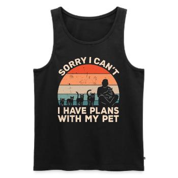 I can't I have plans with my cat - Men's Premium Organic Tank Top - black - Front - Michal (187cm)
