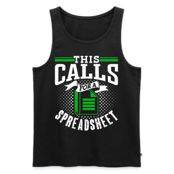 This requires a spreadsheet accountant table - Men's Premium Organic Tank Top - black - Front - AI Model Male 178 light (178cm)