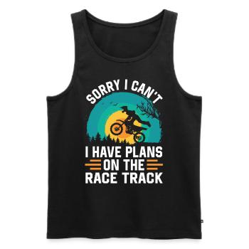 Impossible d’avoir des plans pour la piste de course de moto - Débardeur bio Premium Homme - noir - Devant - Michal (187cm)
