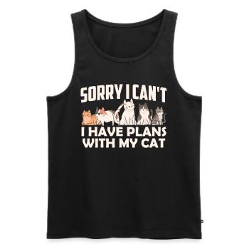 Unfortunately I can't have plans with my cat - Men's Premium Organic Tank Top - black - Front - Michal (187cm)