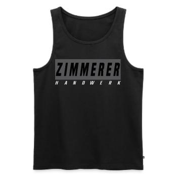Zimmerer T-Shirt - Männer Premium Bio Tank Top - Schwarz - Vorne - AI Model Male 178 light (178cm)