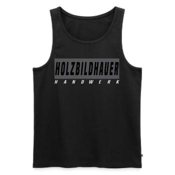 Holzbildhauer T-Shirt - Männer Premium Bio Tank Top - Schwarz - Vorne - Michal (187cm)