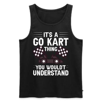 Go Kart Racing Indoor Karting Kartsport Kartbahn - Männer Premium Bio Tank Top - Schwarz - Vorne - Michal (187cm)