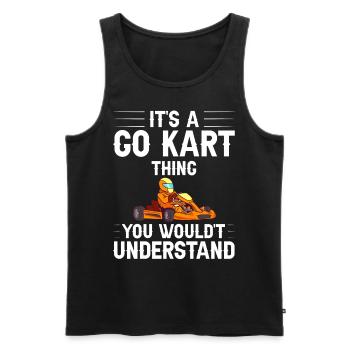 Go Kart Racing Indoor Karting Kartsport Kartbahn - Männer Premium Bio Tank Top - Schwarz - Vorne - Michal (187cm)