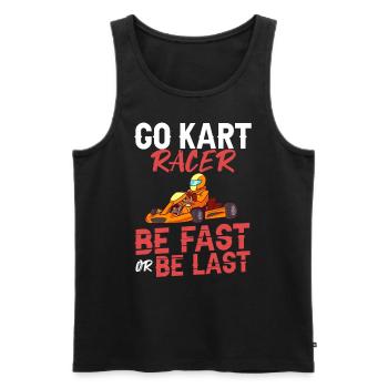 Go Kart Racing Indoor Karting Kartsport Kartbahn - Männer Premium Bio Tank Top - Schwarz - Vorne - Michal (187cm)