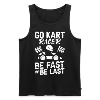 Go Kart Racing Indoor Karting Kartsport Kartbahn - Männer Premium Bio Tank Top - Schwarz - Vorne - Michal (187cm)