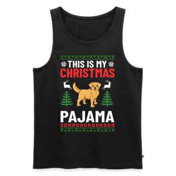Golden Retriever Hund Welpen Besitzer Weihnachten - Männer Premium Bio Tank Top - Schwarz - Vorne - AI Model Male 178 light (178cm)