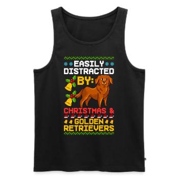 Golden Retriever Hund Welpen Besitzer Weihnachten - Männer Premium Bio Tank Top - Schwarz - Vorne - AI Model Male 178 light (178cm)