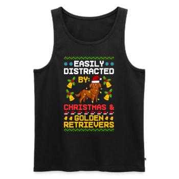 Golden Retriever Hund Welpen Besitzer Weihnachten - Männer Premium Bio Tank Top - Schwarz - Vorne - AI Model Male 178 light (178cm)