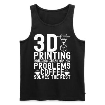 3 D Drucken - Männer Premium Bio Tank Top - Schwarz - Vorne - Michal (187cm)